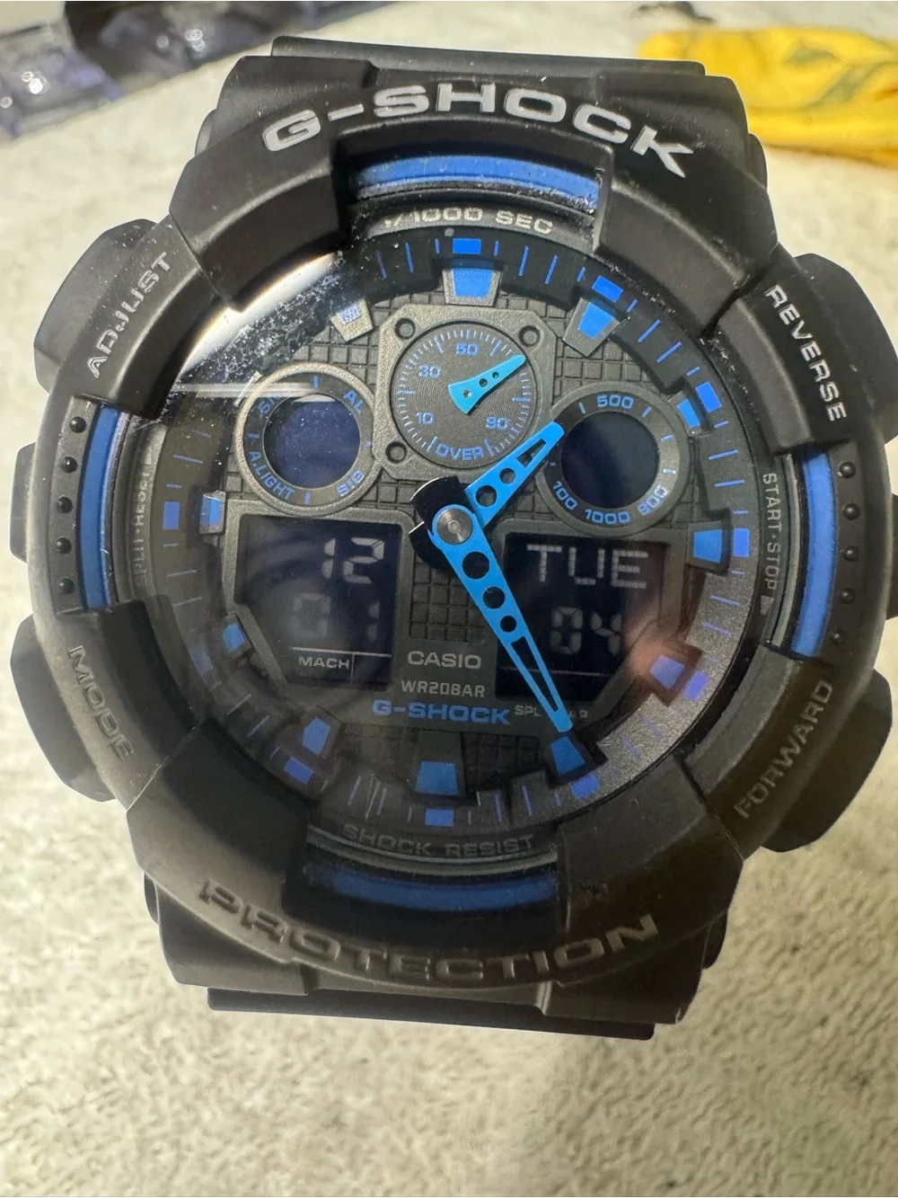 G-Shock Black with Blue Accent Analog-Digital Watch